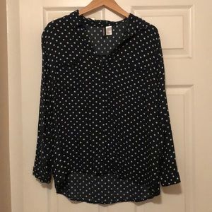 Divided Green Polka Dot Blouse